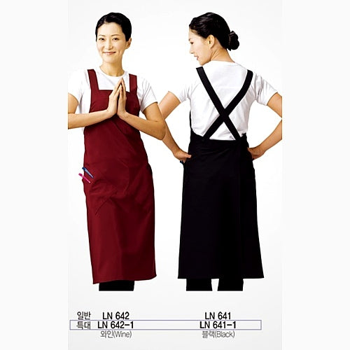 LINE-LN641 앞치마 7부 BLACK